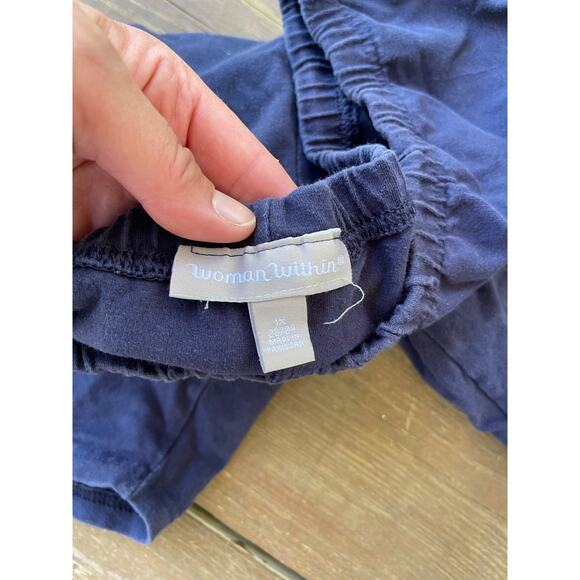 Woman Within 1x blue soft shorts - Picture 3 of 3